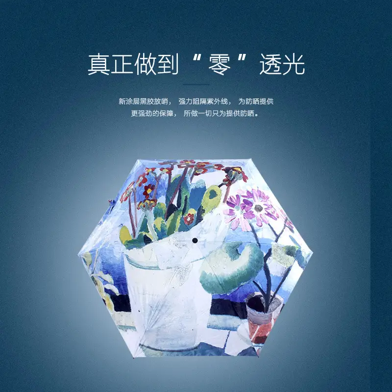 Rainproof Floral Umbrella with 50% Off Protection - Image 9