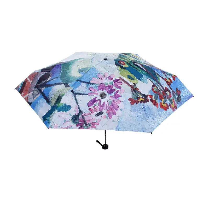 Rainproof Floral Umbrella with 50% Off Protection - Image 11