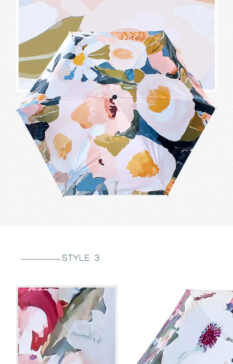 Rainproof Floral Umbrella with 50% Off Protection — feature 11