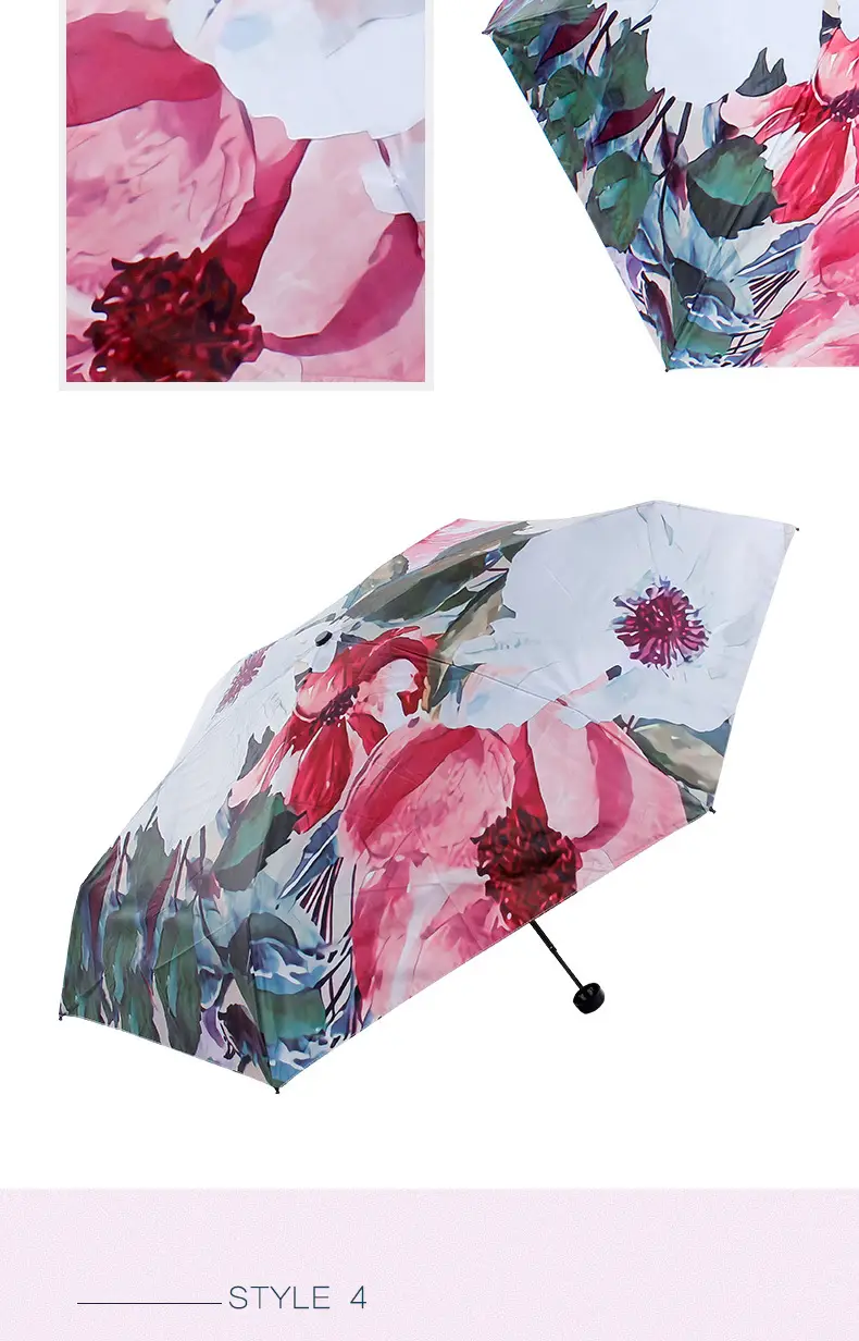 Rainproof Floral Umbrella with 50% Off Protection — feature 12