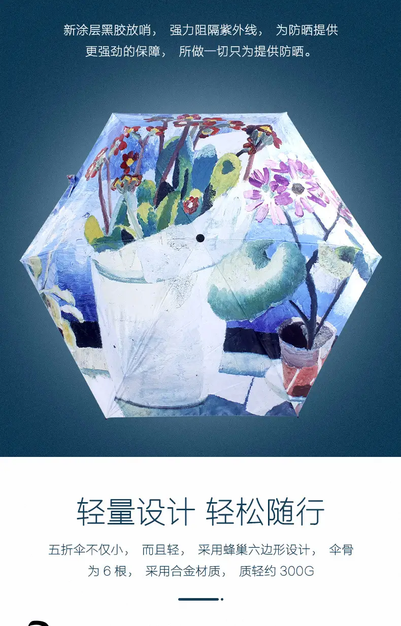 Rainproof Floral Umbrella with 50% Off Protection — feature 3