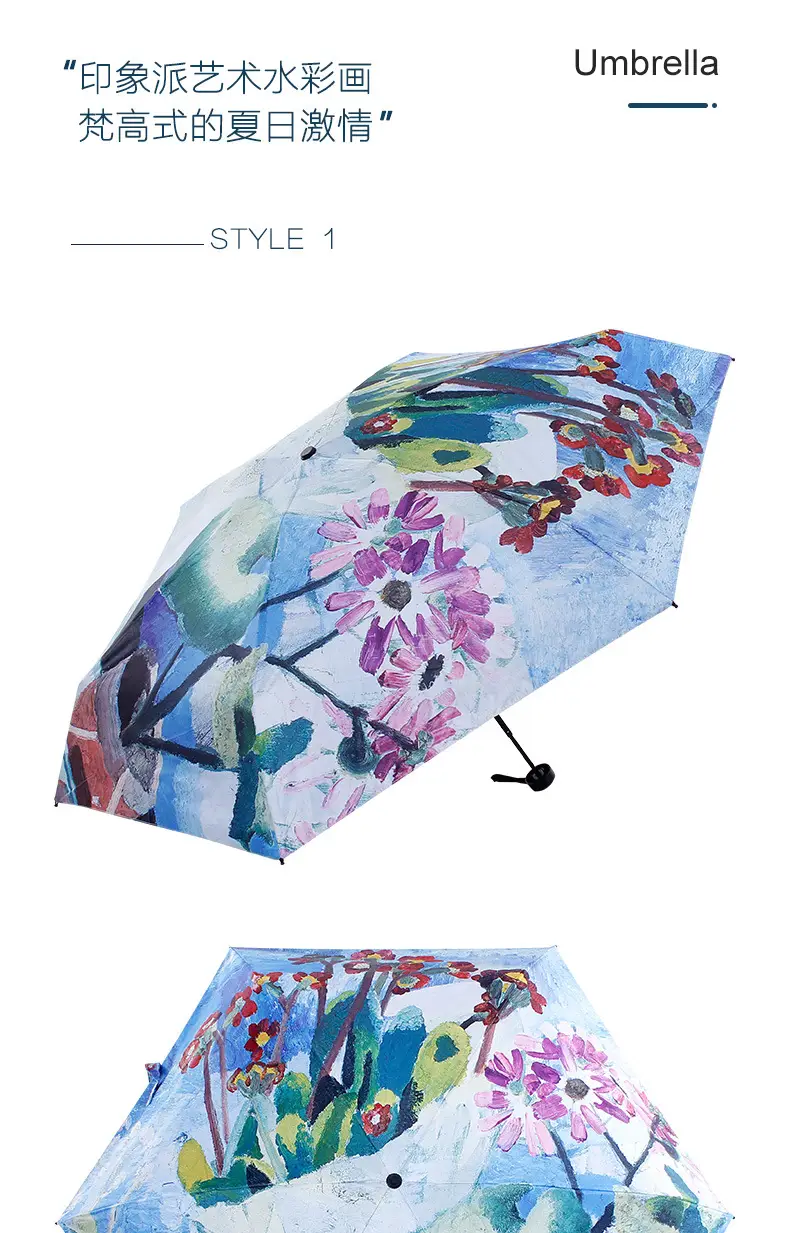 Rainproof Floral Umbrella with 50% Off Protection — feature 9