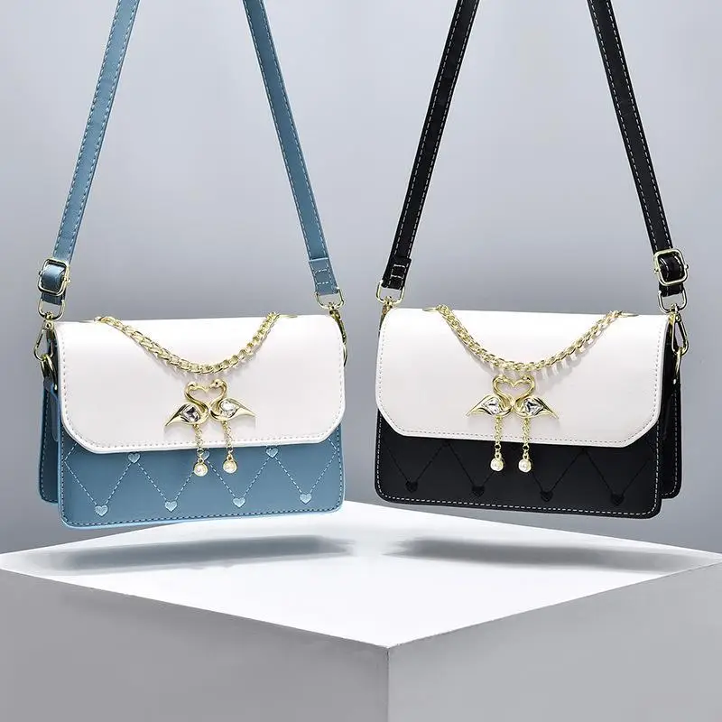Women's White Black Chain Crossbody Bag 2025 - Image 7