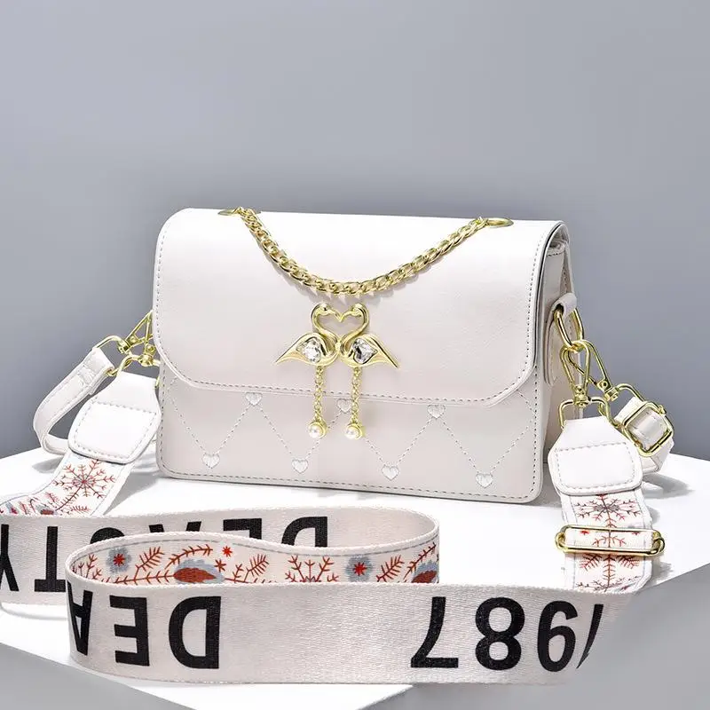 Women's White Black Chain Crossbody Bag 2025 - Image 4