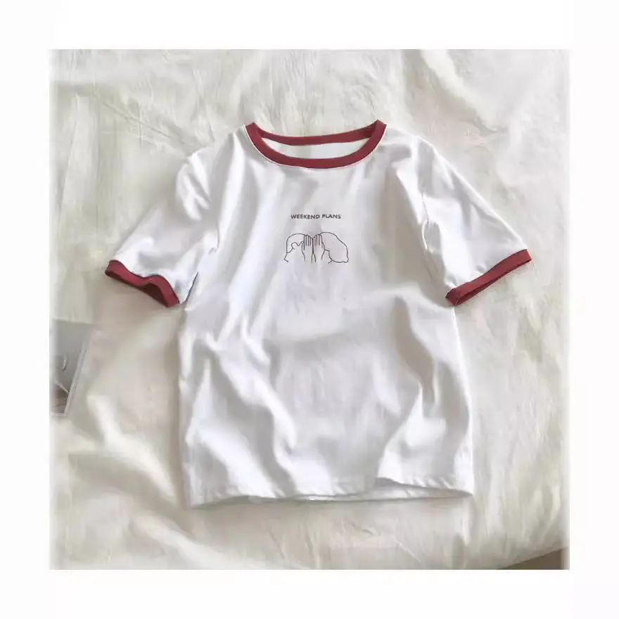 Women Color-Blocked Slim Fit T-Shirt 2025 Summer New Style - Image 9