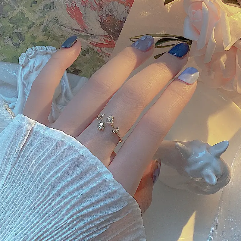 Vintage Twin Flower Ring Rose Flower Design - Image 5