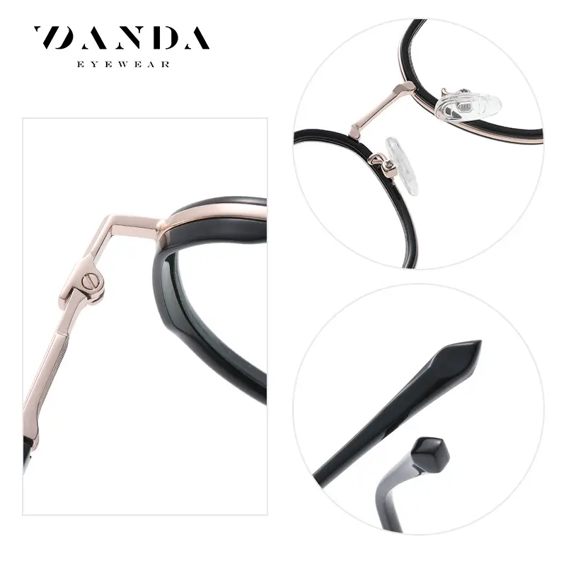 Women's Anti-Blue Light Eyebrows Glasses Gold Frame - Image 7