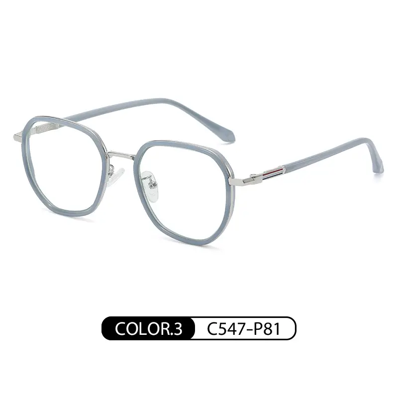 Women's Anti-Blue Light Eyebrows Glasses Gold Frame - Image 2