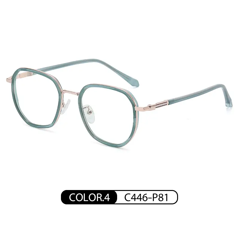 Women's Anti-Blue Light Eyebrows Glasses Gold Frame - Image 3
