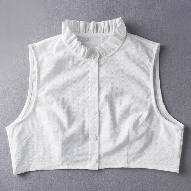 White False Collar Women's Sleeveless Shirt