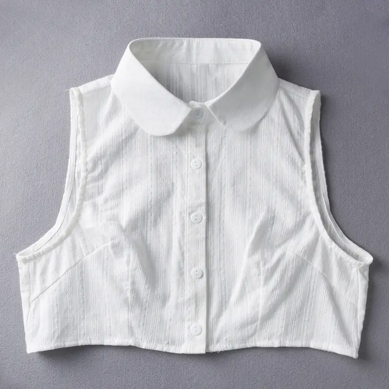 White False Collar Women's Sleeveless Shirt