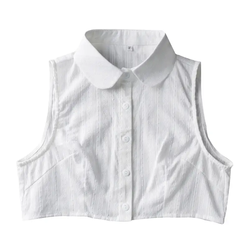 White False Collar Women's Sleeveless Shirt