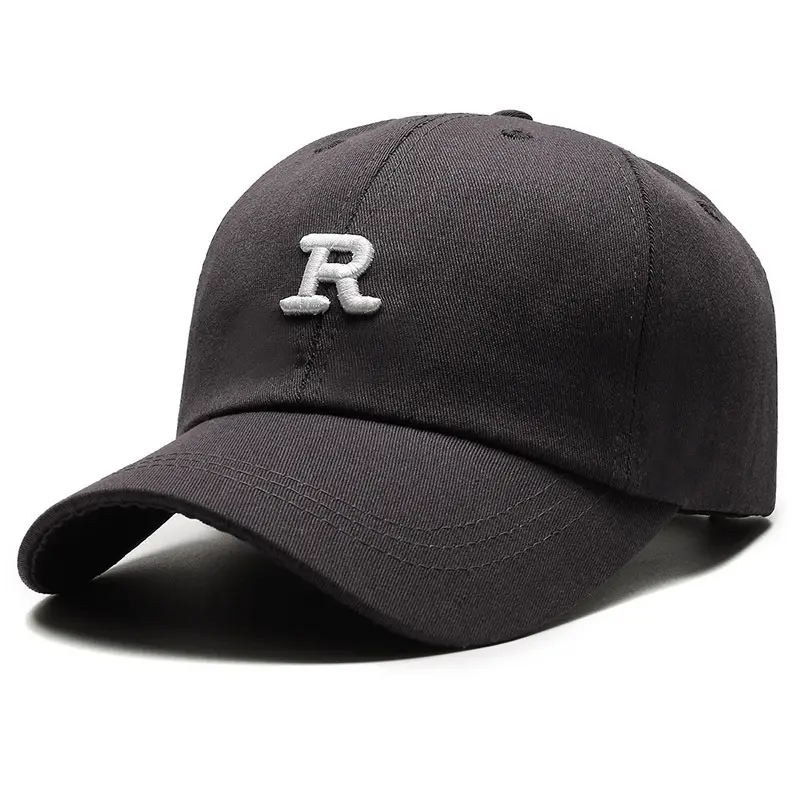 Korean Style R-Letter Embroidered Soft Cap Men Women - Image 3