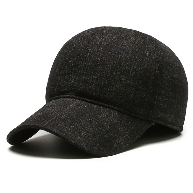 Men's Dark Grey Deerskin Beanie with Ear Protection
