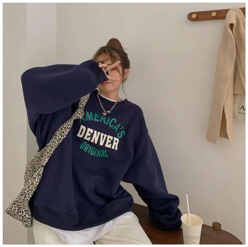 Women Round Neck Sweatshirt Denver Original Print — feature 15
