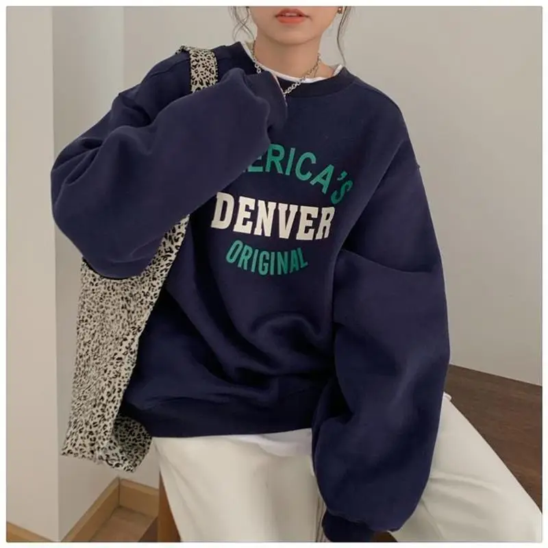 Women Round Neck Sweatshirt Denver Original Print — feature 19