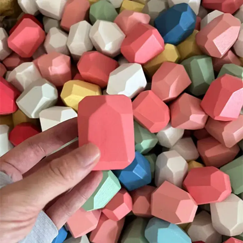 Nordic Wooden Building Blocks Stacked Music