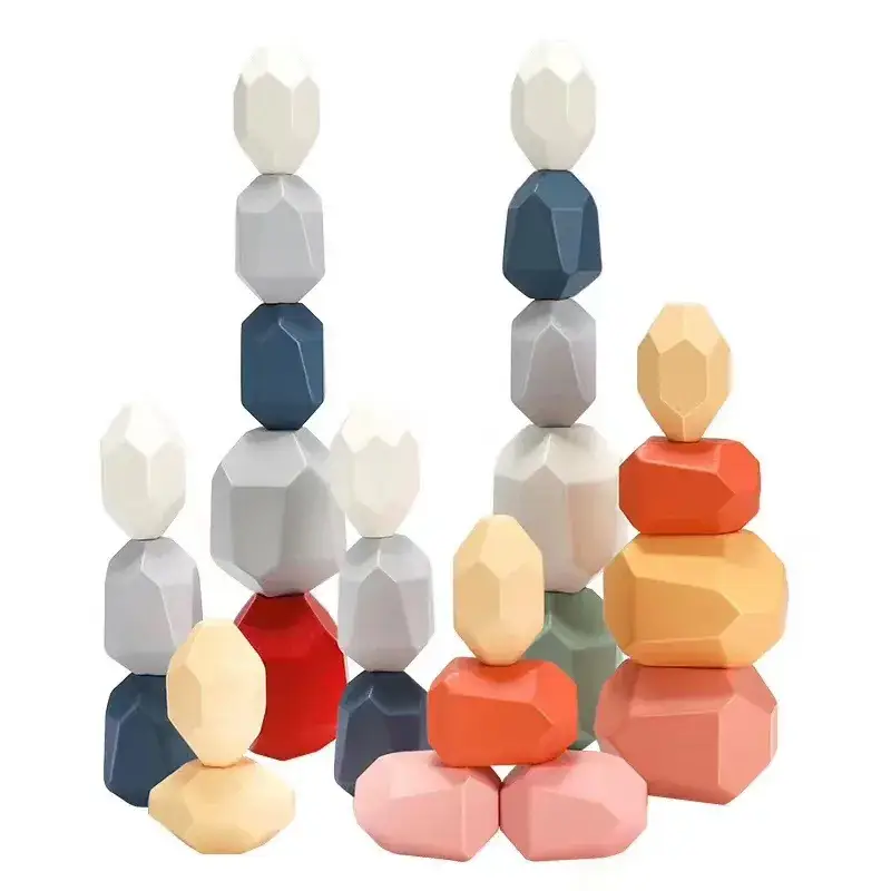 Nordic Wooden Building Blocks Stacked Music