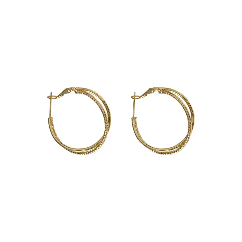 Korean Circle Metallic Ear Rings for Women - Image 5