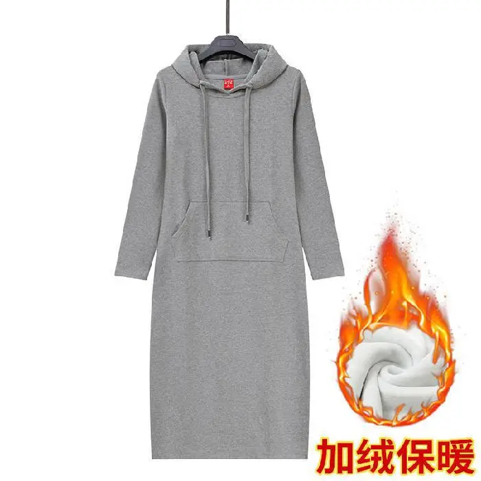 Women Cotton Knee Length Sweat Dress Large Black - Image 4