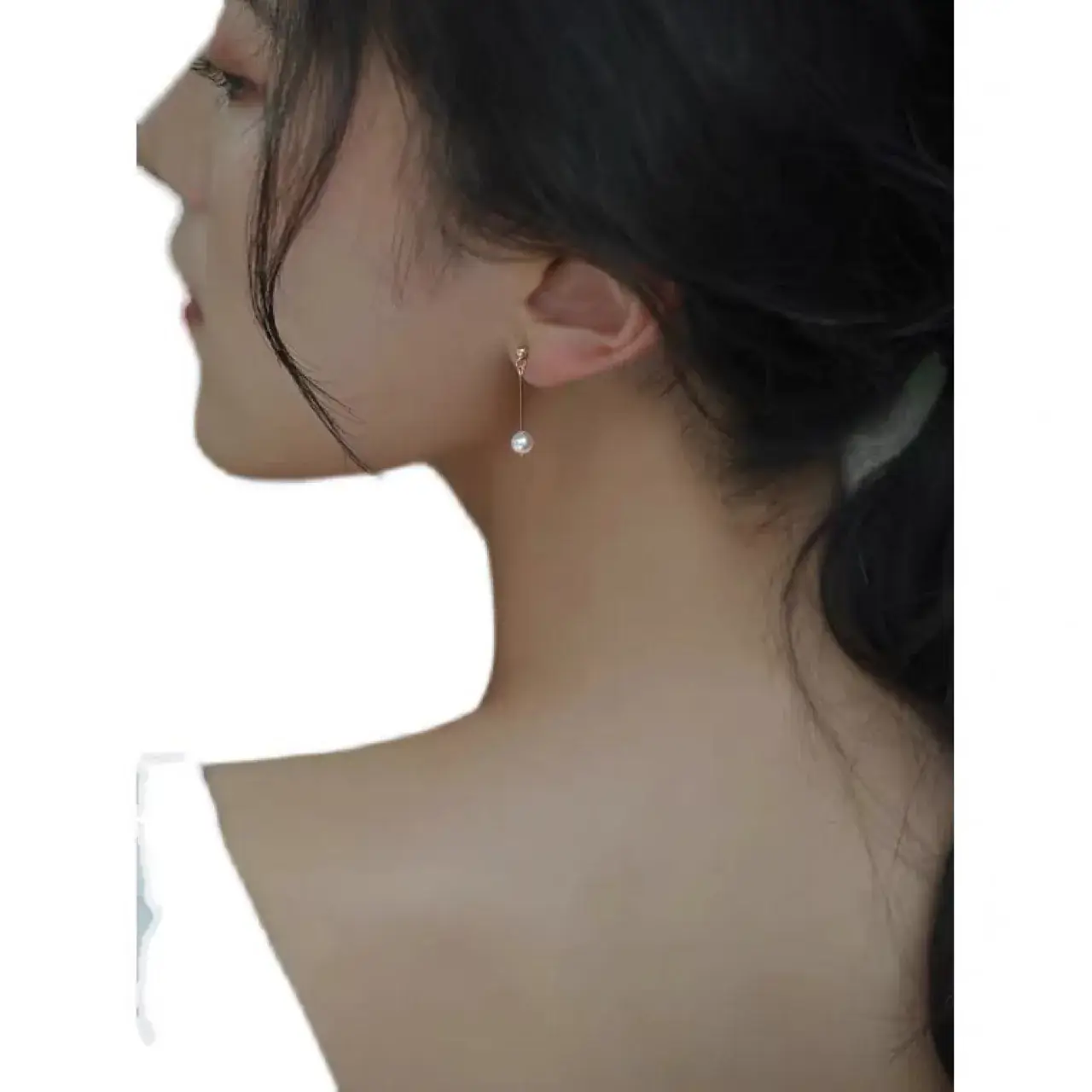 Natural Pearl Earrings for Women Long Round Face - Image 5