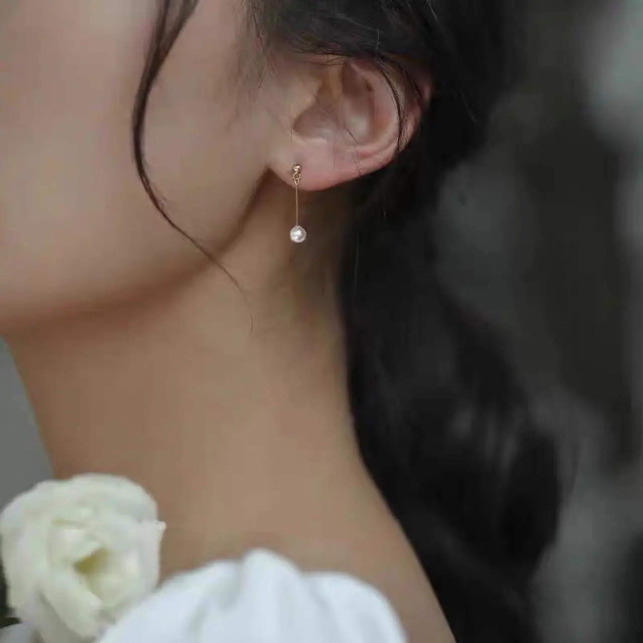 Natural Pearl Earrings for Women Long Round Face — feature 6