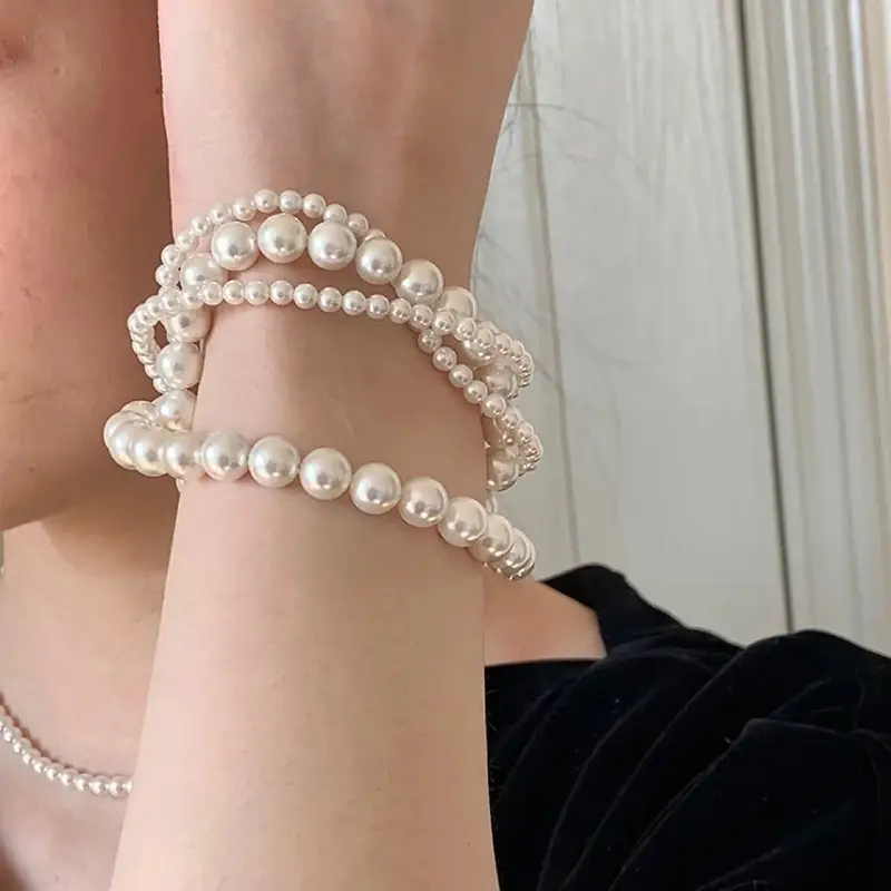 Multi-Layered Pearl Bracelet for Women - Image 4