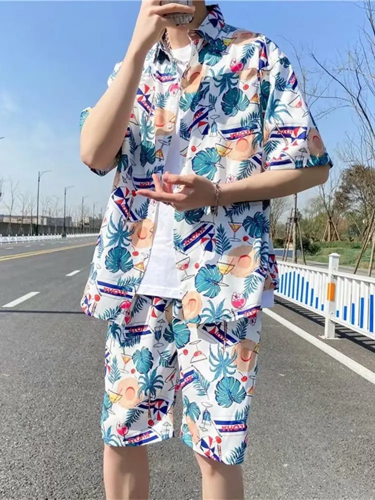 Men Summer Beach Suit Sanya Style Two Piece - Image 7