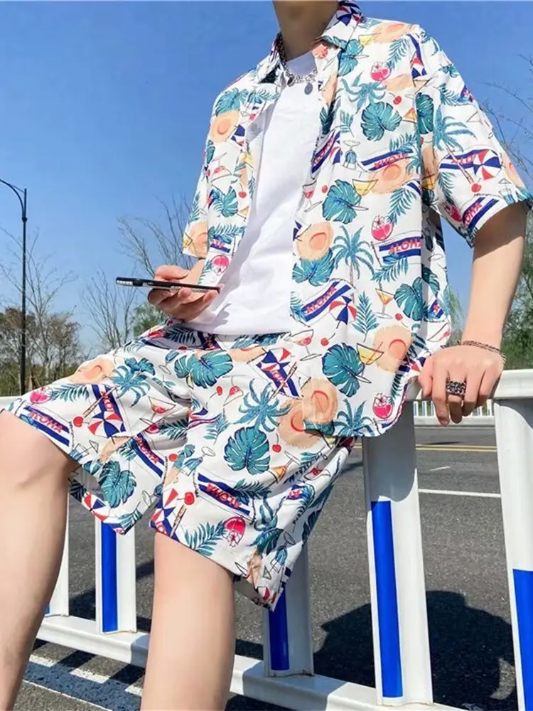 Men Summer Beach Suit Sanya Style Two Piece - Image 8