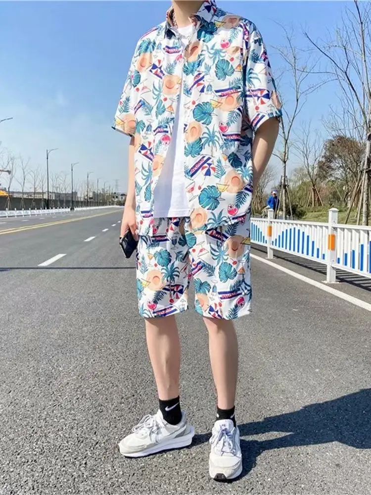 Men Summer Beach Suit Sanya Style Two Piece - Image 9