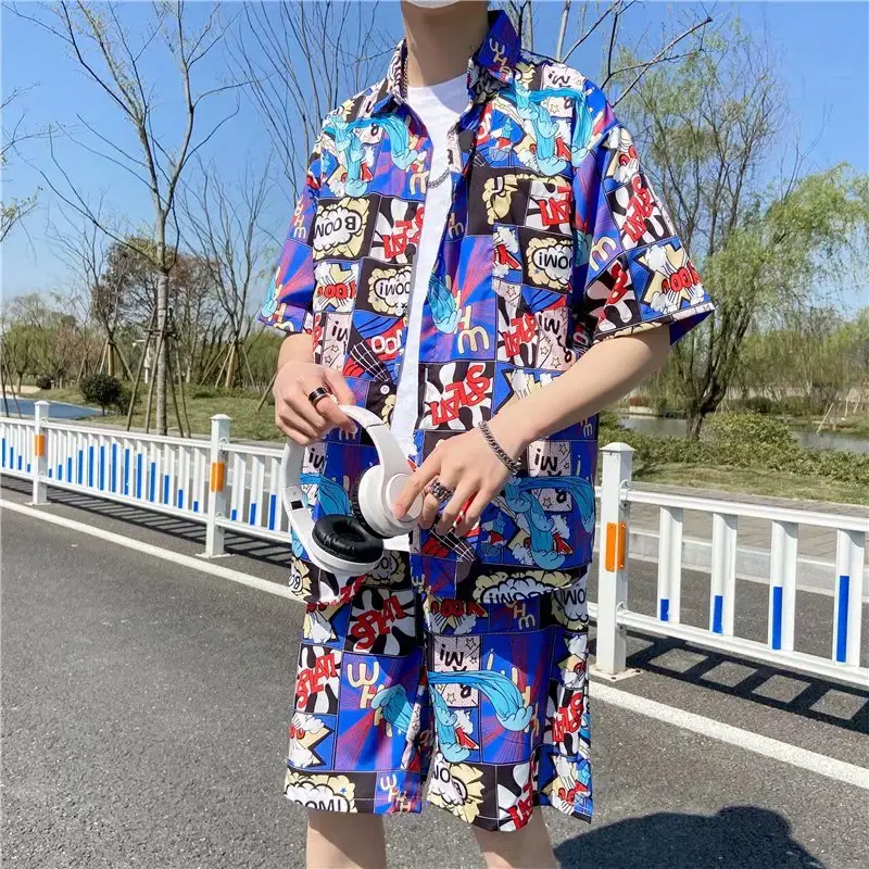 Men Summer Beach Suit Sanya Style Two Piece - Image 4