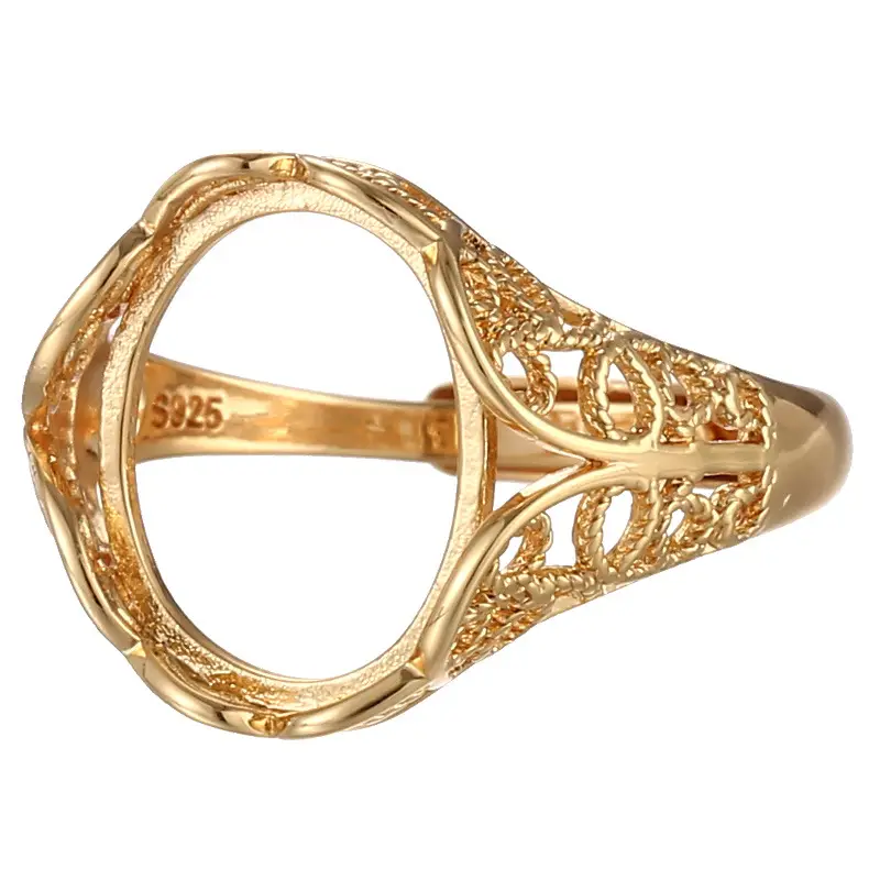 Japanese & Korean Niche Ring Empty Holder Women 18K Gold Inlaid Amber - Image 21