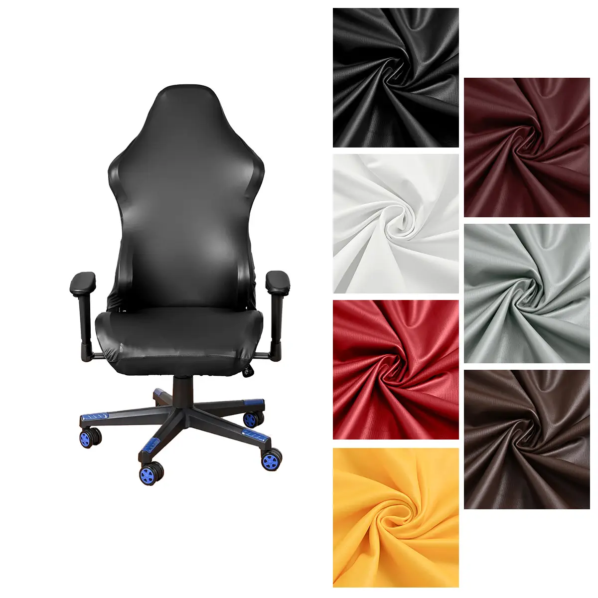 Black Waterproof Anti-Scratch Stretch Chair Cover - Image 8