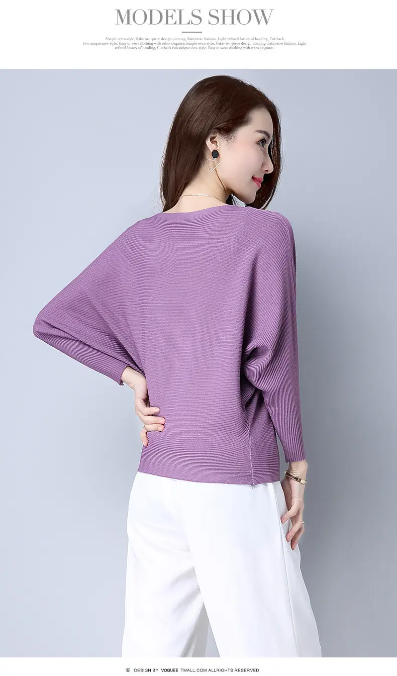 Purple Loose Knit Sweater for Women 2025 Spring Autumn — feature 16