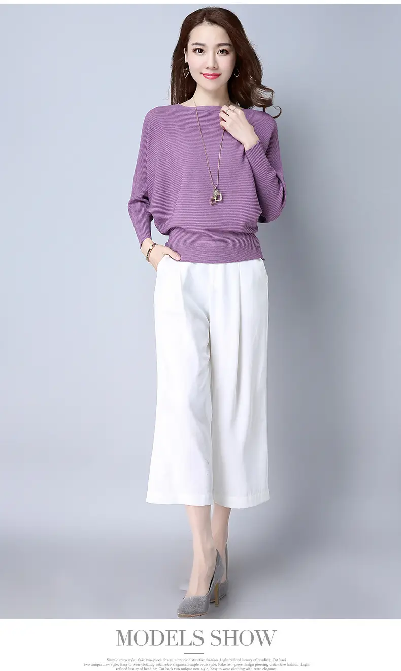 Purple Loose Knit Sweater for Women 2025 Spring Autumn — feature 17