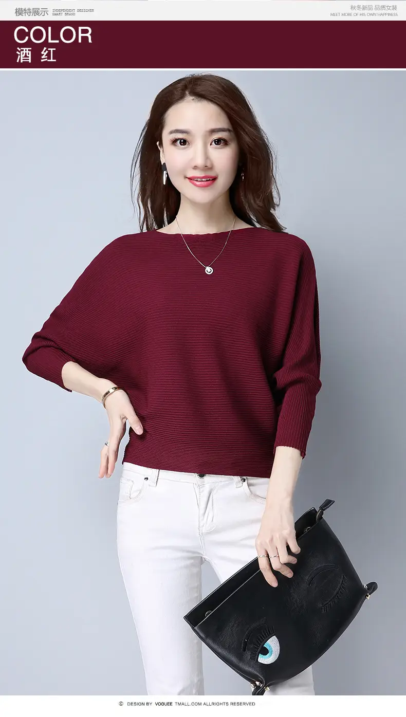 Purple Loose Knit Sweater for Women 2025 Spring Autumn — feature 34