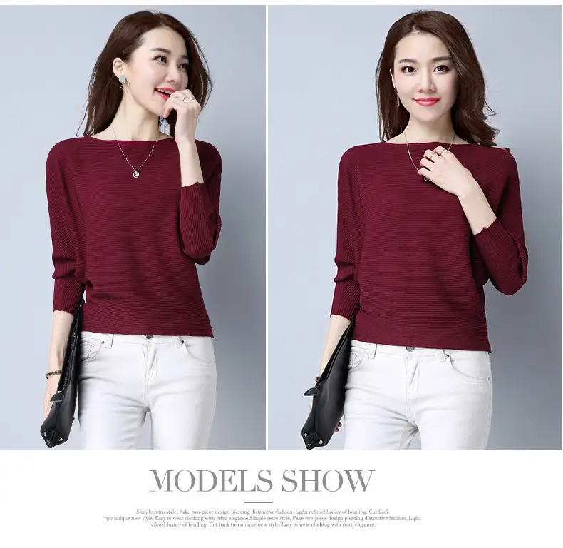 Purple Loose Knit Sweater for Women 2025 Spring Autumn — feature 35