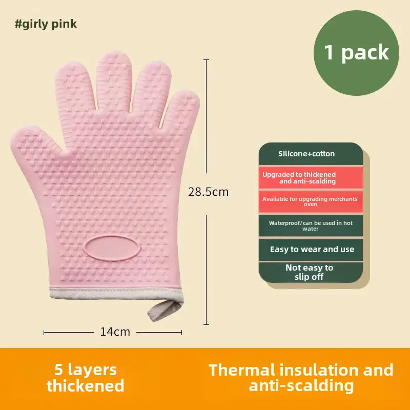 Anti-Scald Heat Insulation Gloves for Kitchen Microwave Baking Oven - Image 3