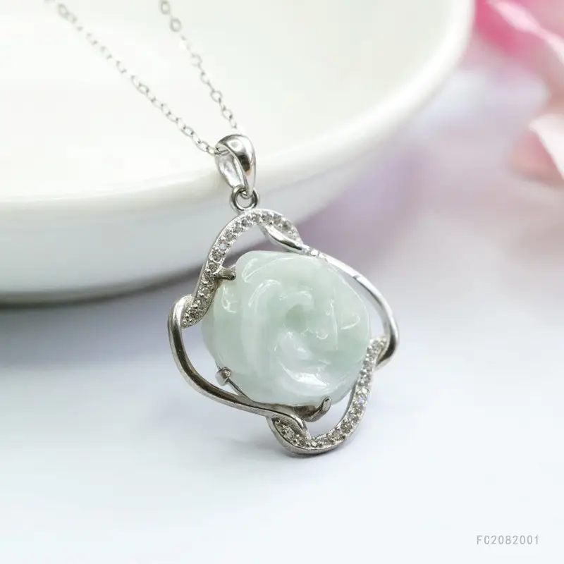 Guan Yu S925 Silver Rose Flower Pendant - Image 4