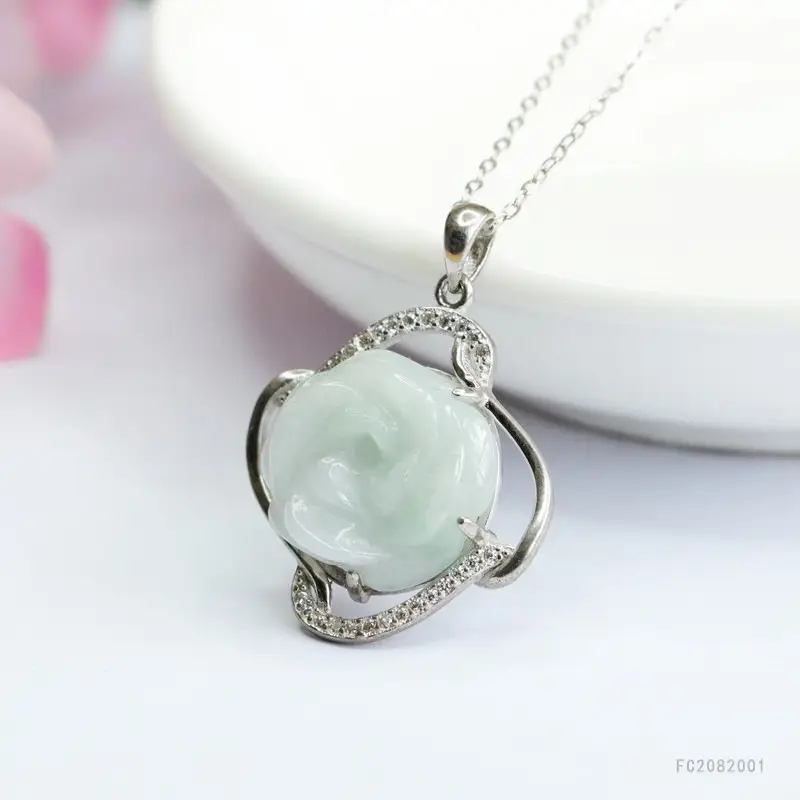 Guan Yu S925 Silver Rose Flower Pendant - Image 5