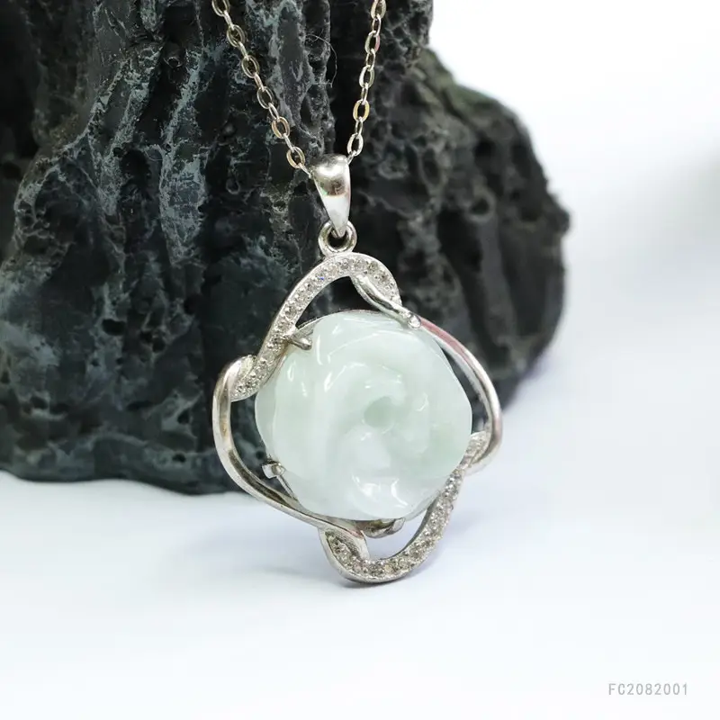 Guan Yu S925 Silver Rose Flower Pendant — feature 10