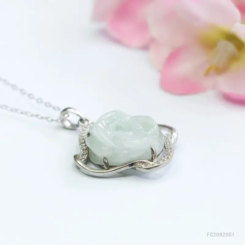 Guan Yu S925 Silver Rose Flower Pendant — feature 8