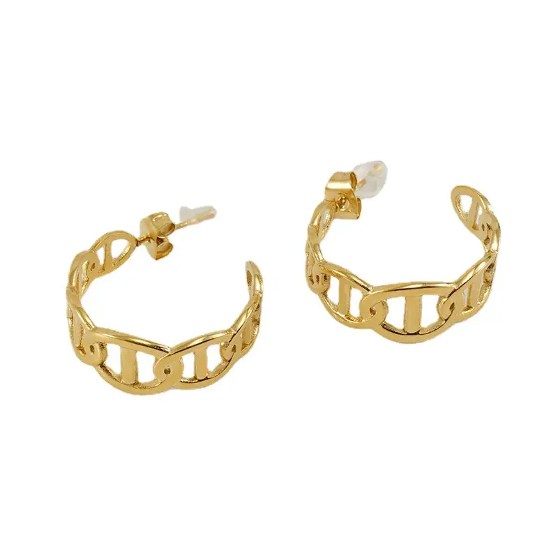 18K Gold Crossbody Earrings for Women - Image 7