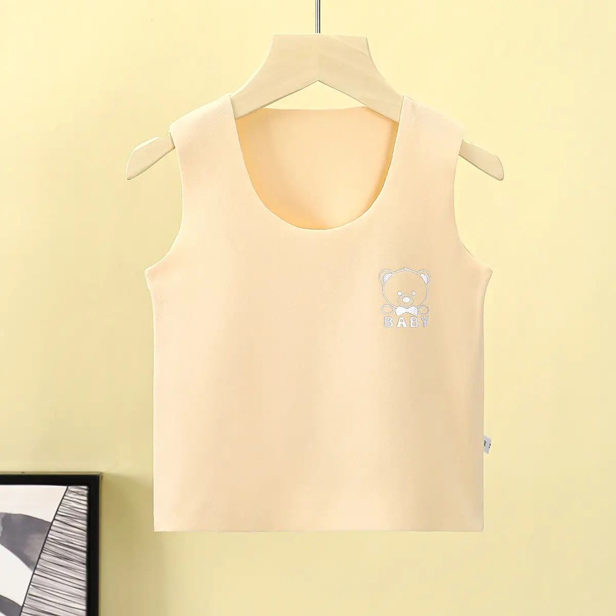 Children's Warm Sleeveless Vest Beige Baby Wear