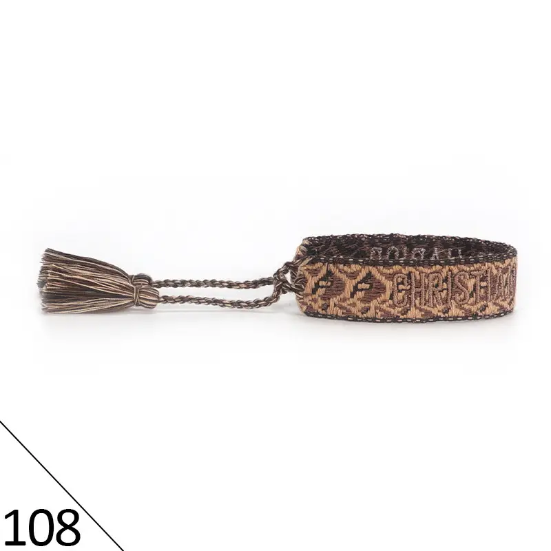 Hand-Rope Embroidered Bracelet with Tassel for Men - Image 108