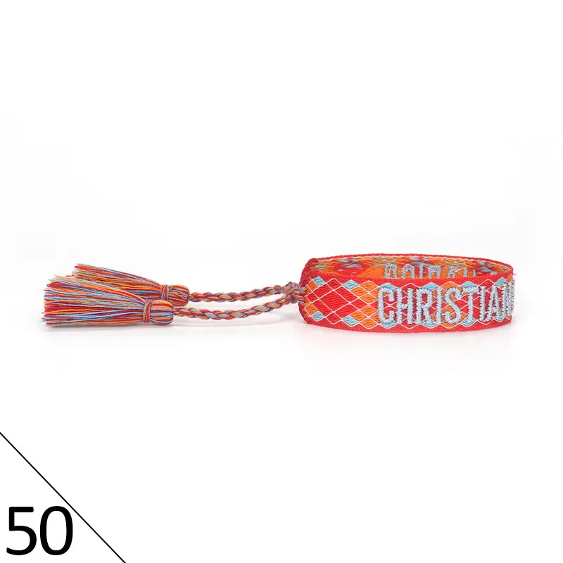 Hand-Rope Embroidered Bracelet with Tassel for Men - Image 51