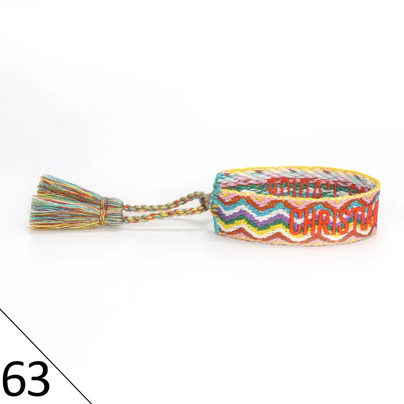 Hand-Rope Embroidered Bracelet with Tassel for Men - Image 63