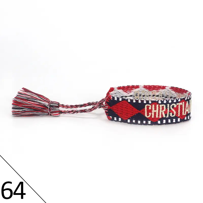 Hand-Rope Embroidered Bracelet with Tassel for Men - Image 64