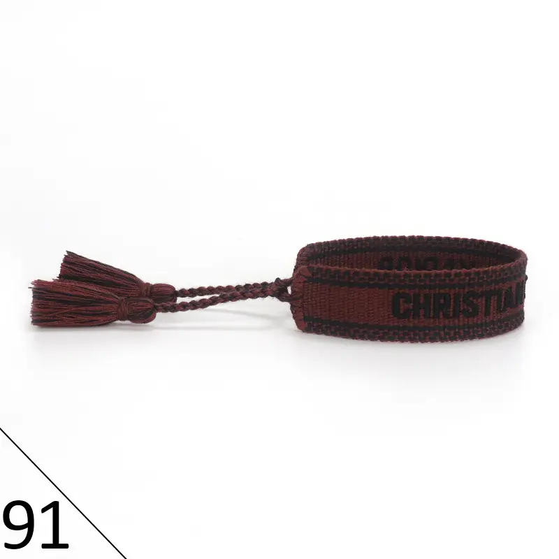 Hand-Rope Embroidered Bracelet with Tassel for Men - Image 91