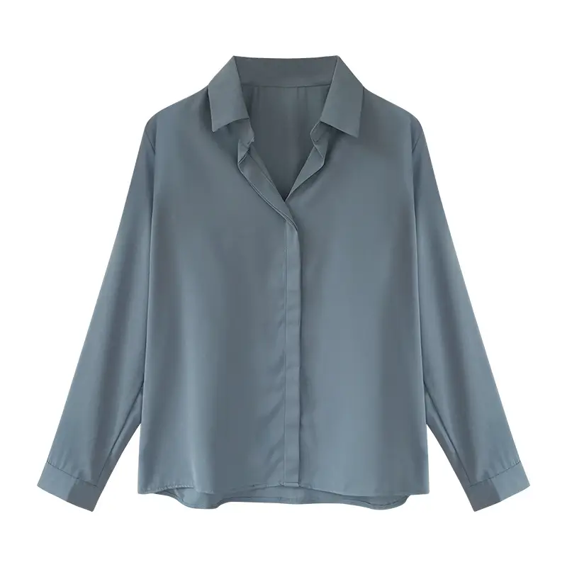 Korean Style Chiffon White Long Sleeve Shirt Large